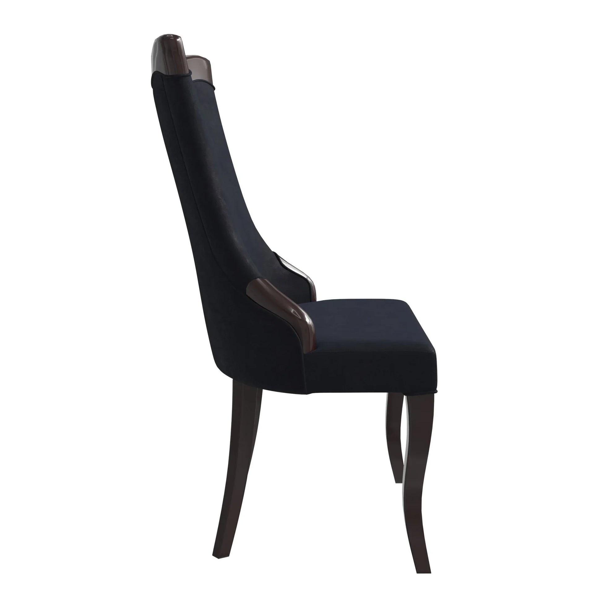 Novara Series Modern Dining Side Chair Upholstered in Leather/Velvet with Rubberwood Legs - Elax Furniture