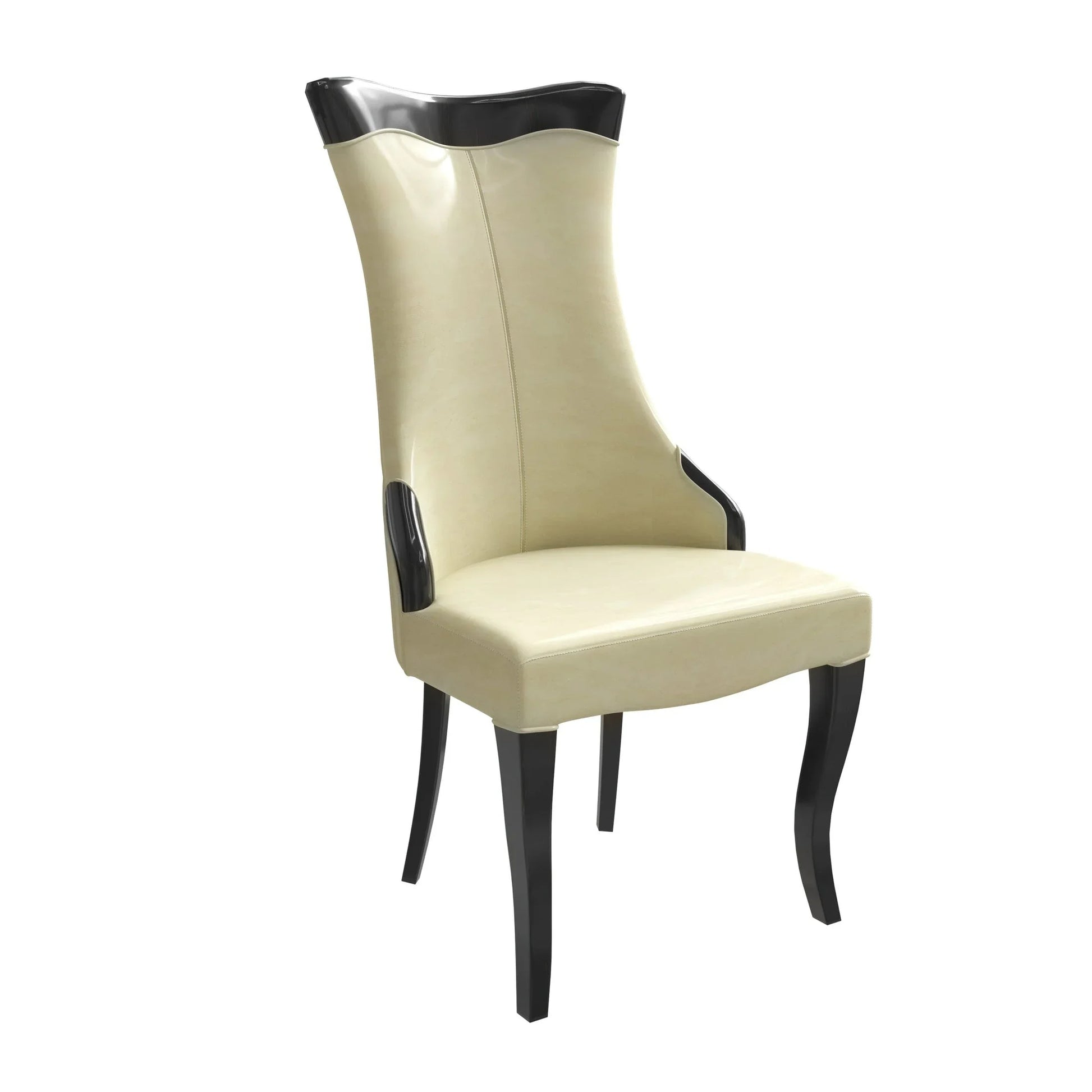 Novara Series Modern Dining Side Chair Upholstered in Leather/Velvet with Rubberwood Legs - Elax Furniture