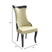 Novara Series Modern Dining Side Chair Upholstered in Leather/Velvet with Rubberwood Legs - Elax Furniture
