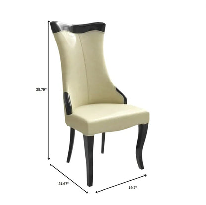 Novara Series Modern Dining Side Chair Upholstered in Leather/Velvet with Rubberwood Legs - Elax Furniture