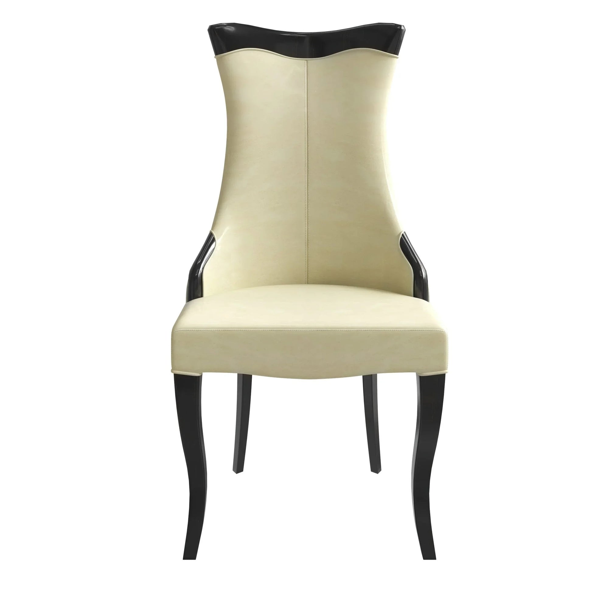 Novara Series Modern Dining Side Chair Upholstered in Leather/Velvet with Rubberwood Legs - Elax Furniture