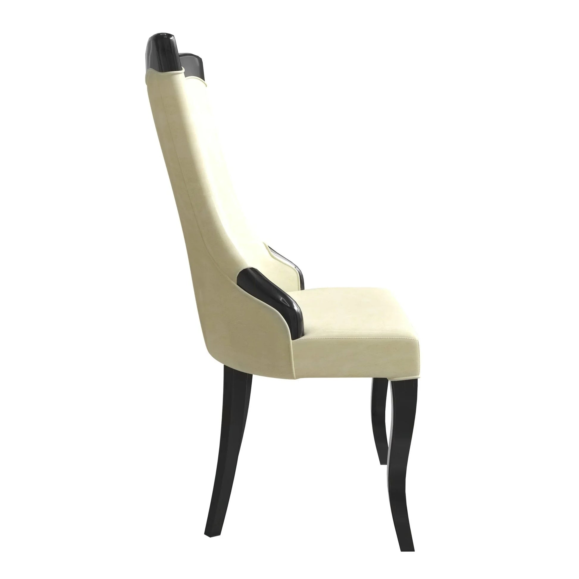 Novara Series Modern Dining Side Chair Upholstered in Leather/Velvet with Rubberwood Legs - Elax Furniture