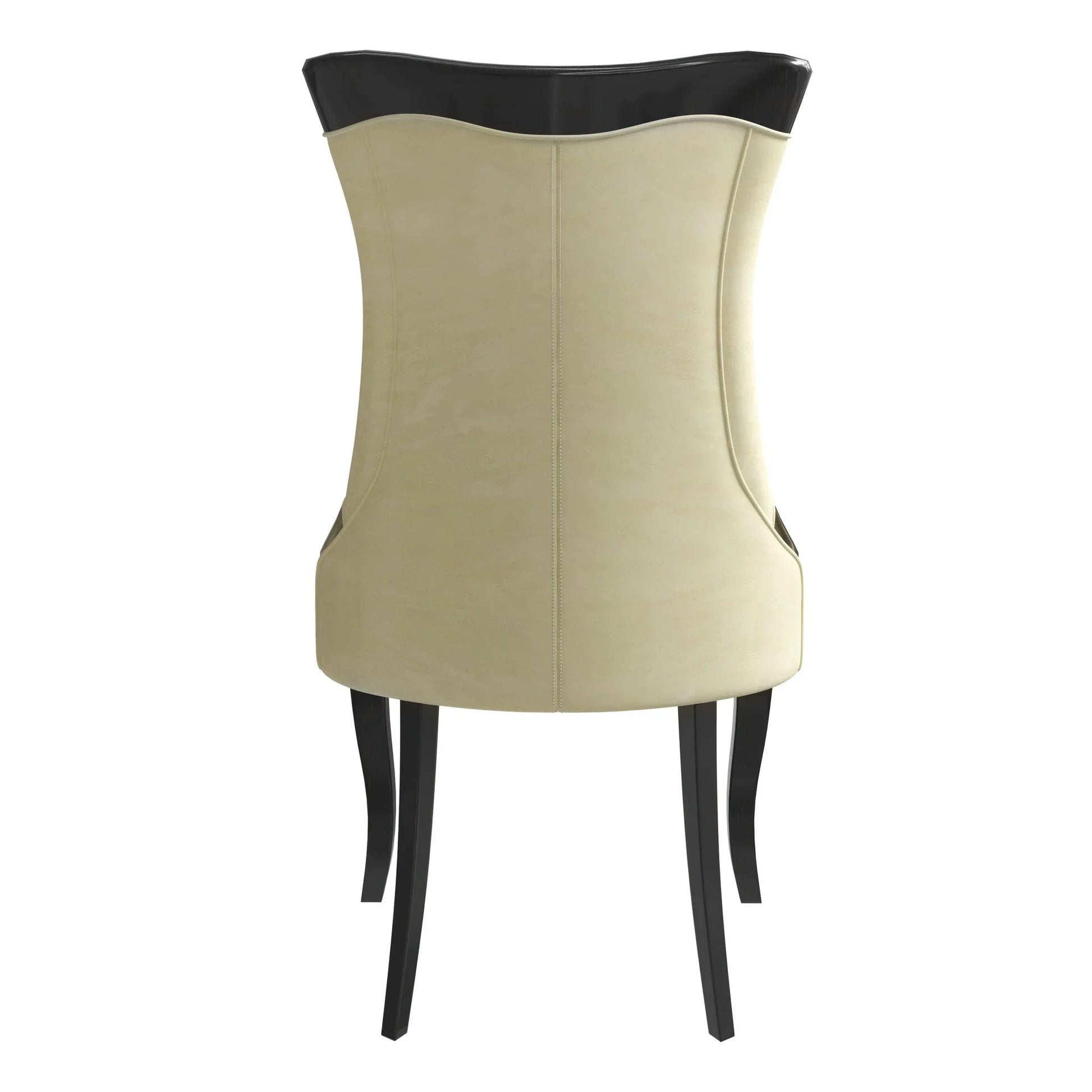 Novara Series Modern Dining Side Chair Upholstered in Leather/Velvet with Rubberwood Legs - Elax Furniture