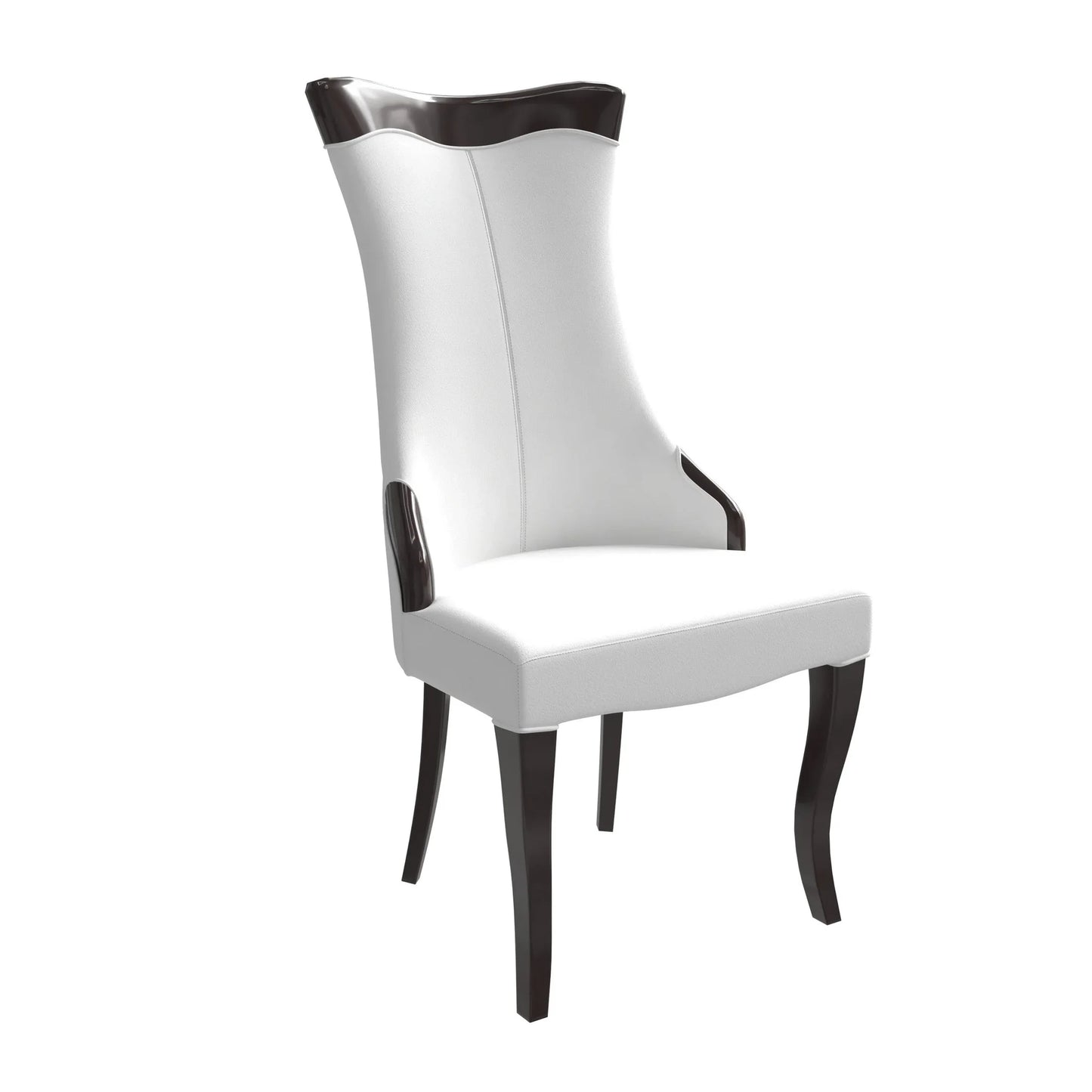 Novara Series Modern Dining Side Chair Upholstered in Leather/Velvet with Rubberwood Legs - Elax Furniture