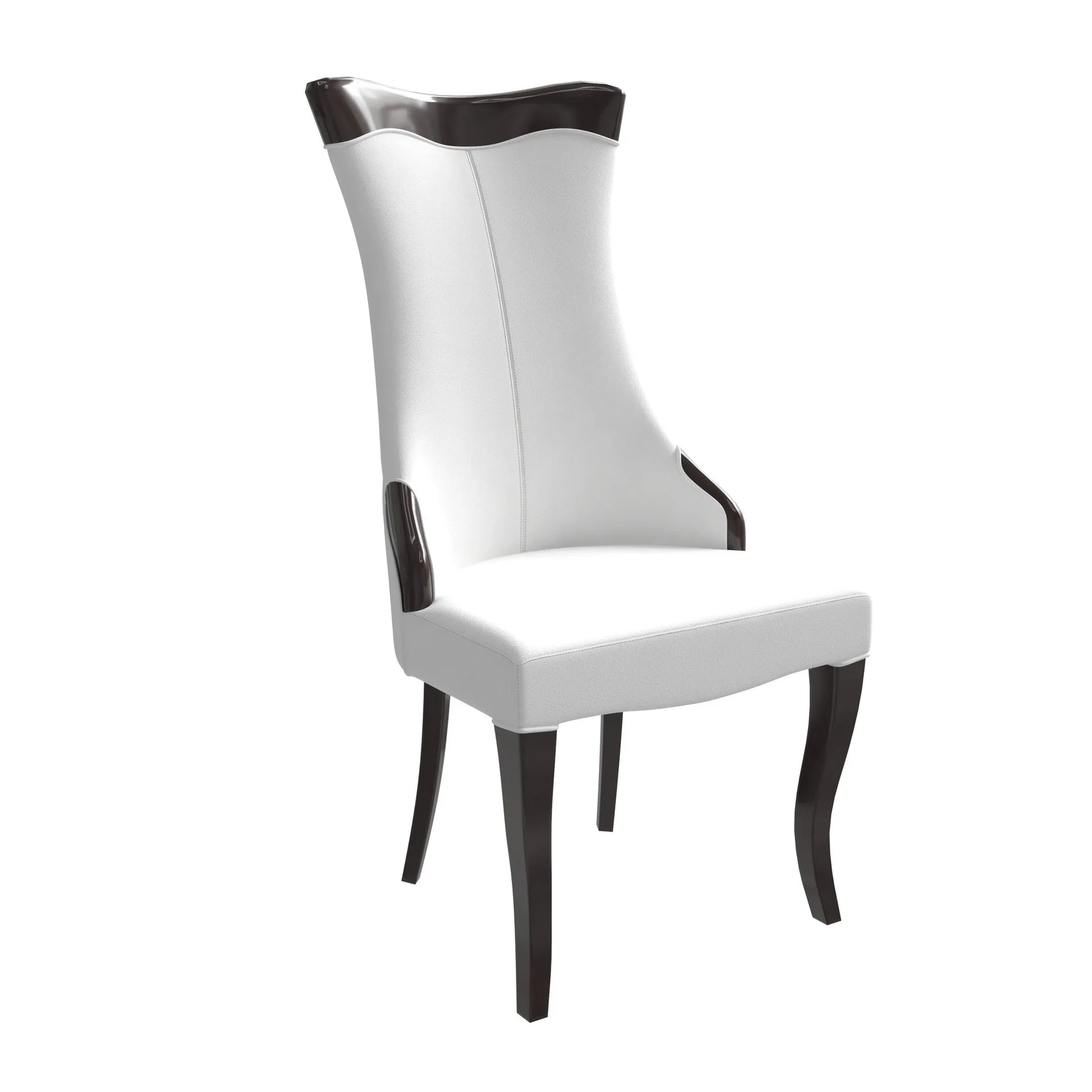 Novara Series Modern Dining Side Chair Upholstered in Leather/Velvet with Rubberwood Legs - Elax Furniture