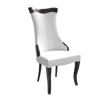 Novara Series Modern Dining Side Chair Upholstered in Leather/Velvet with Rubberwood Legs - Elax Furniture