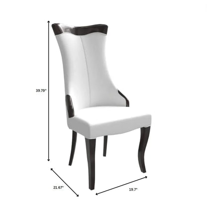 Novara Series Modern Dining Side Chair Upholstered in Leather/Velvet with Rubberwood Legs - Elax Furniture