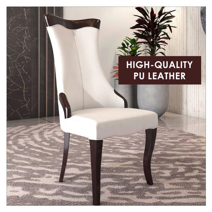 Novara Series Modern Dining Side Chair Upholstered in Leather/Velvet with Rubberwood Legs - Elax Furniture