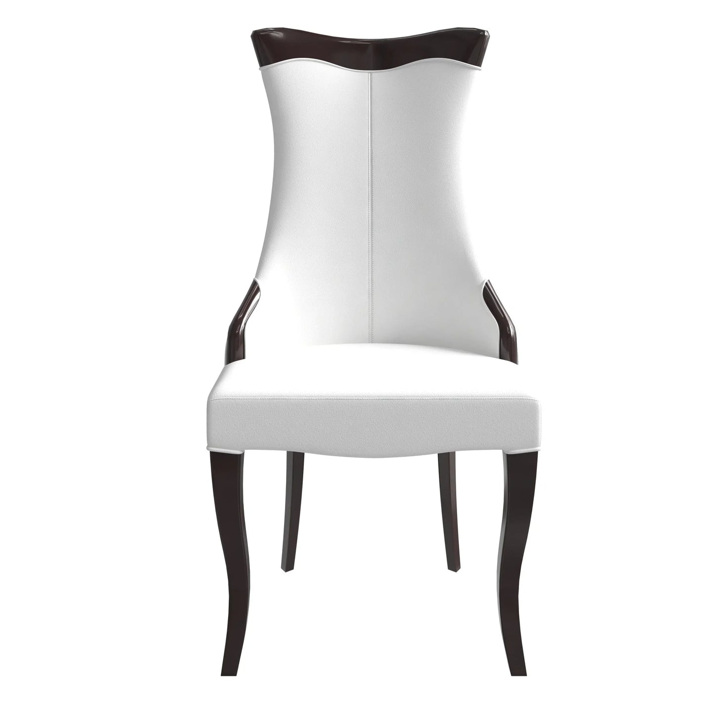 Novara Series Modern Dining Side Chair Upholstered in Leather/Velvet with Rubberwood Legs - Elax Furniture