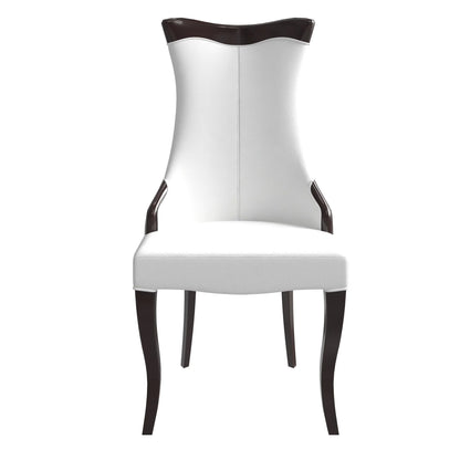 Novara Series Modern Dining Side Chair Upholstered in Leather/Velvet with Rubberwood Legs - Elax Furniture
