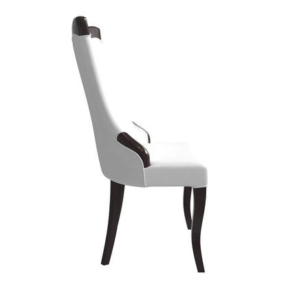Novara Series Modern Dining Side Chair Upholstered in Leather/Velvet with Rubberwood Legs - Elax Furniture