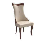 Novara Series Modern Dining Side Chair Upholstered in Leather/Velvet with Rubberwood Legs - Elax Furniture