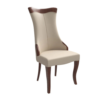 Novara Series Modern Dining Side Chair Upholstered in Leather/Velvet with Rubberwood Legs - Elax Furniture