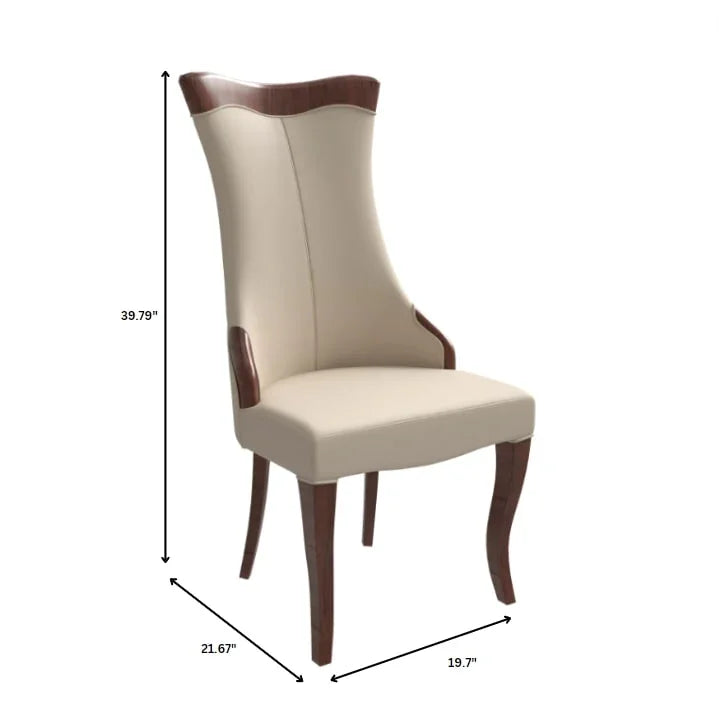 Novara Series Modern Dining Side Chair Upholstered in Leather/Velvet with Rubberwood Legs - Elax Furniture