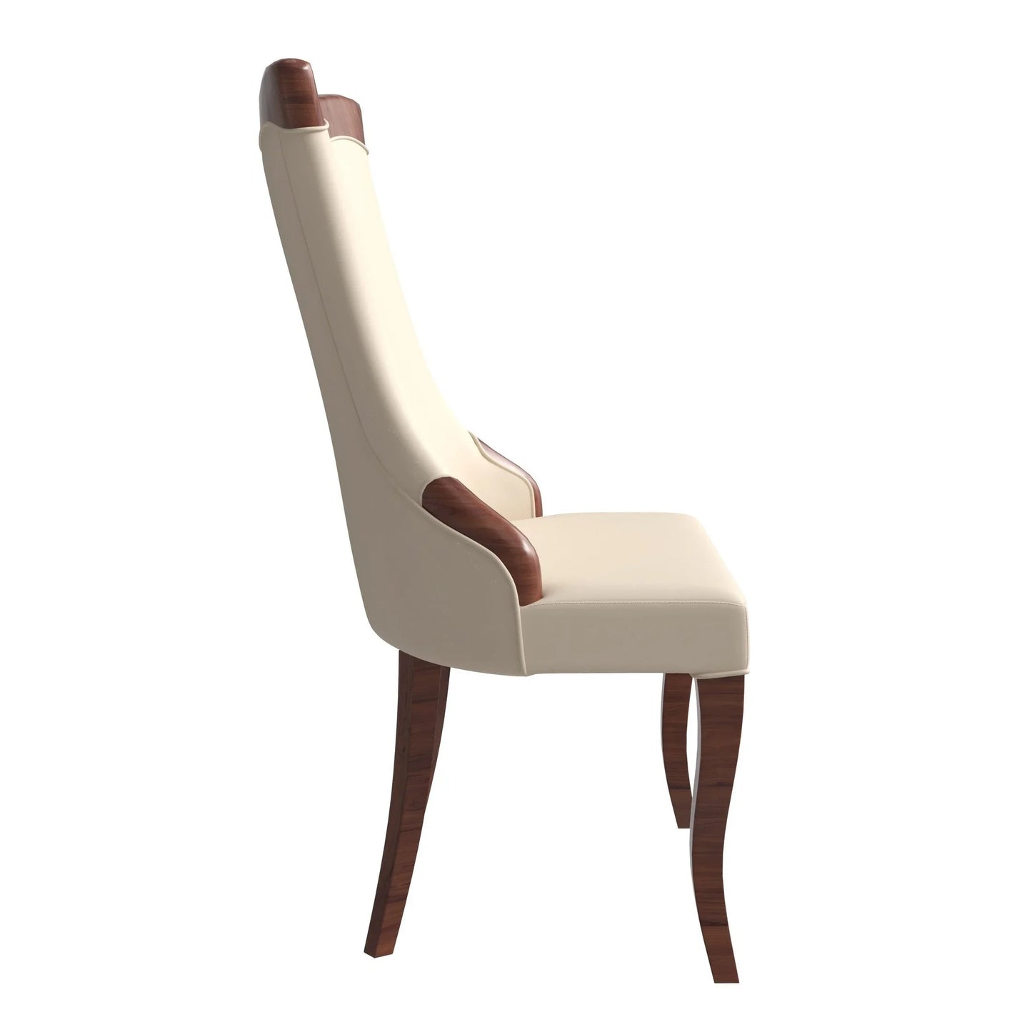 Novara Series Modern Dining Side Chair Upholstered in Leather/Velvet with Rubberwood Legs - Elax Furniture