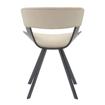 Nymia Upholstered Dining Chair with Saddle Seat and Iron Legs Set of 2 - Elax Furniture