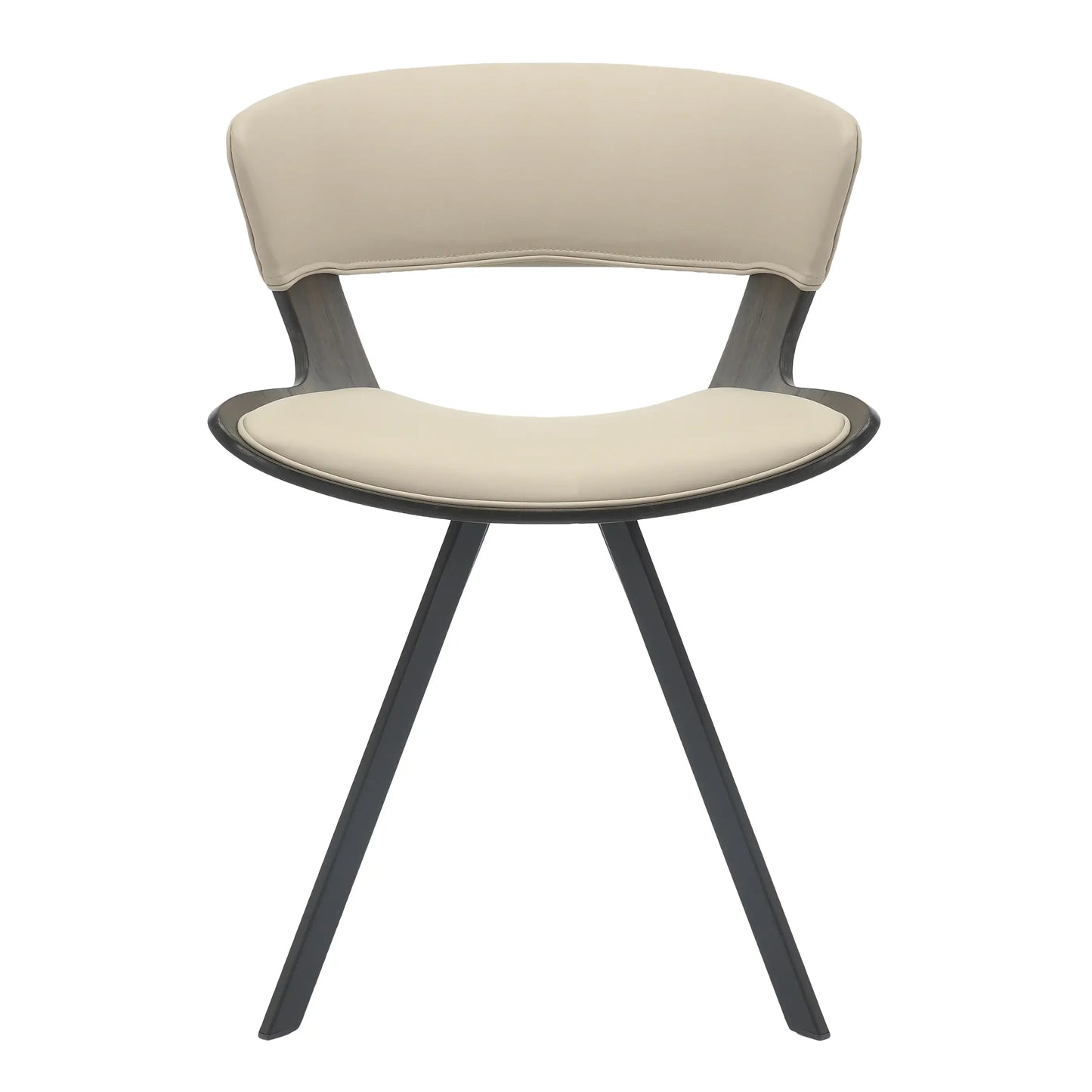 Nymia Upholstered Dining Chair with Saddle Seat and Iron Legs Set of 2 - Elax Furniture