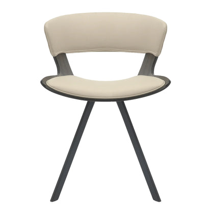 Nymia Upholstered Dining Chair with Saddle Seat and Iron Legs Set of 2 - Elax Furniture