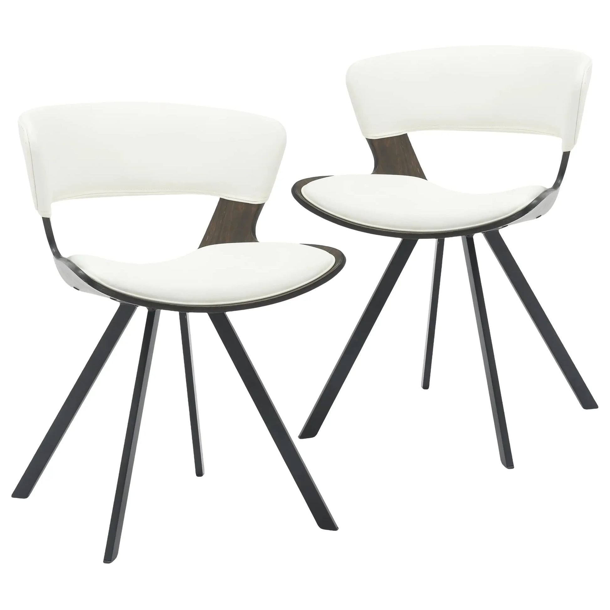 Nymia Upholstered Dining Chair with Saddle Seat and Iron Legs Set of 2 - Elax Furniture
