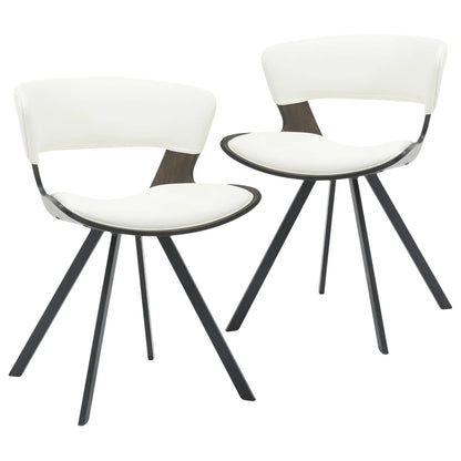 Nymia Upholstered Dining Chair with Saddle Seat and Iron Legs Set of 2 - Elax Furniture