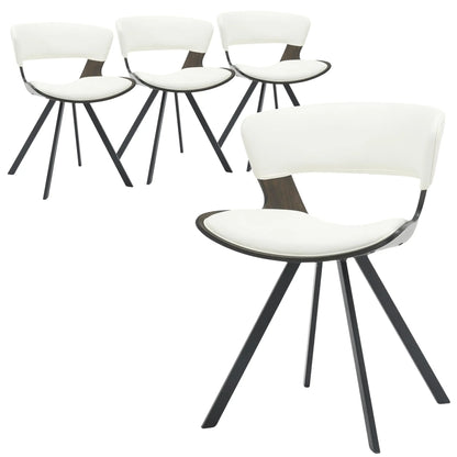 Nymia Upholstered Dining Chair with Saddle Seat and Iron Legs Set of 4 - Elax Furniture