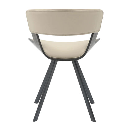 Zephry 5-Piece Dining Set with Square Wooden Table in Natural Wood and 4 Leather Dining Chairs - Elax Furniture