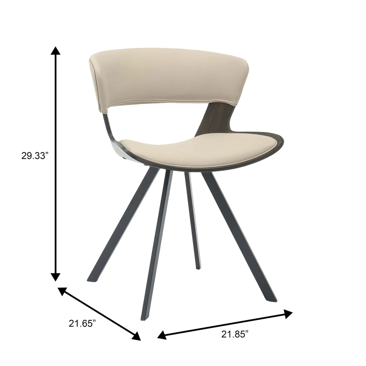 Zephry 5-Piece Dining Set with Square Wooden Table in Natural Wood and 4 Leather Dining Chairs - Elax Furniture