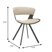 Zephry 5-Piece Dining Set with Square Wooden Table in Natural Wood and 4 Leather Dining Chairs - Elax Furniture