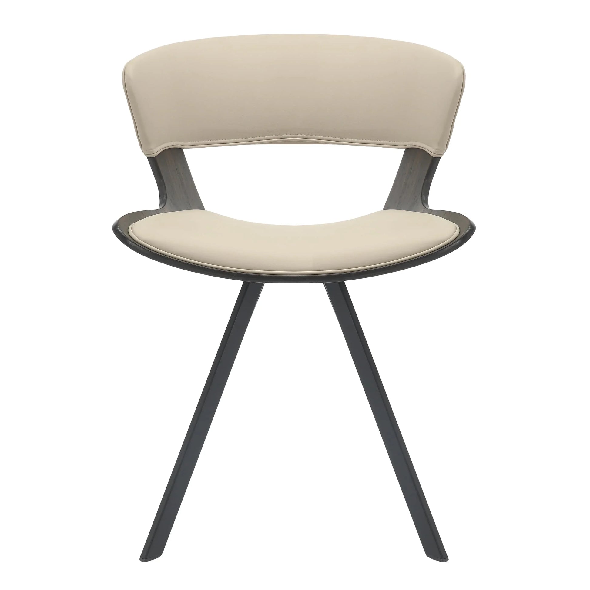 Zephry 5-Piece Dining Set with Square Wooden Table in Natural Wood and 4 Leather Dining Chairs - Elax Furniture