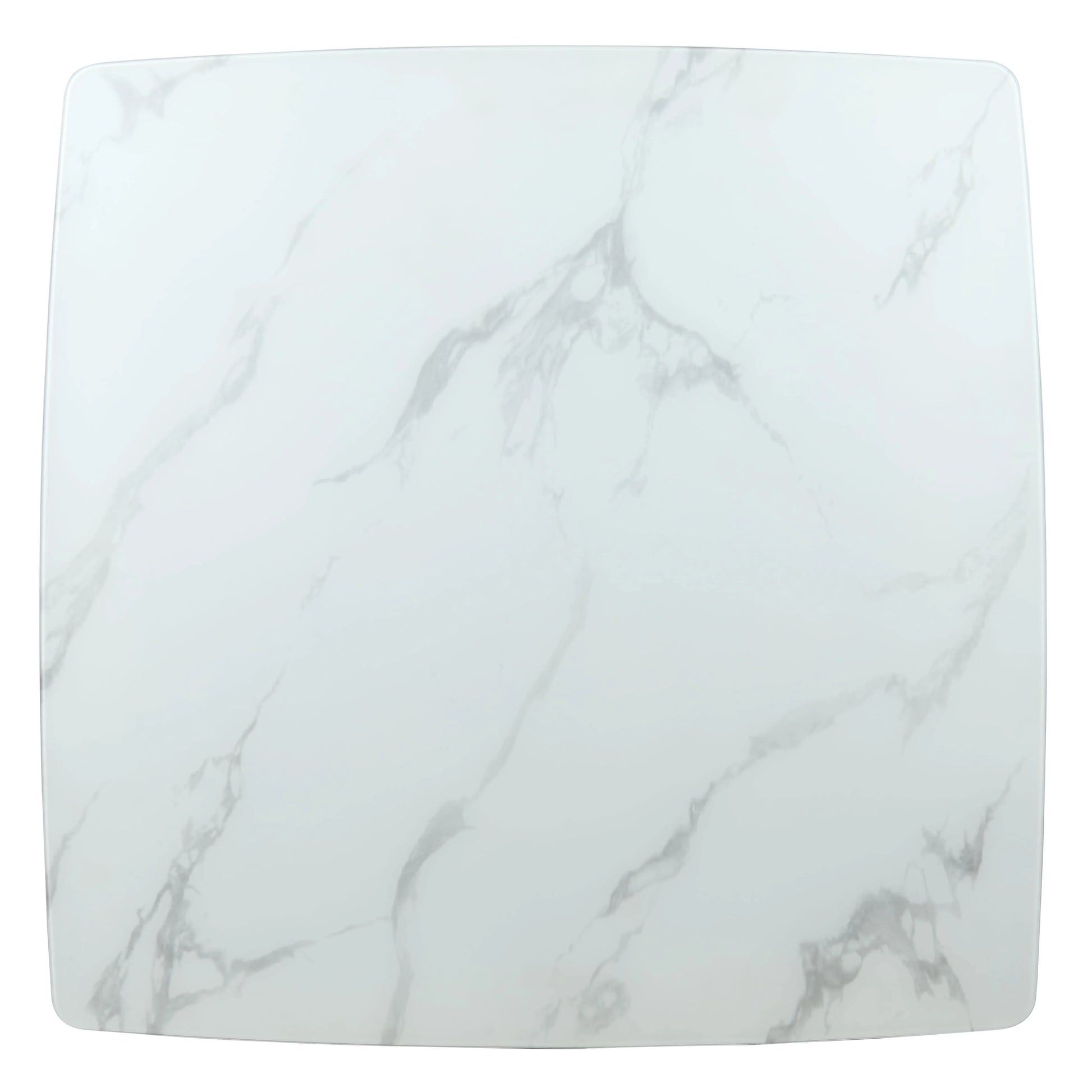 Zephry 5-Piece Dining Set with Square Dining Table White Sintered Stone Top and 4 Leather Dining Chairs - Elax Furniture