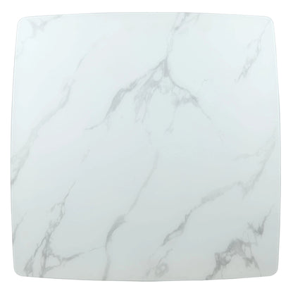 Zephry 5-Piece Dining Set with Square Dining Table White Sintered Stone Top and 4 Leather Dining Chairs - Elax Furniture