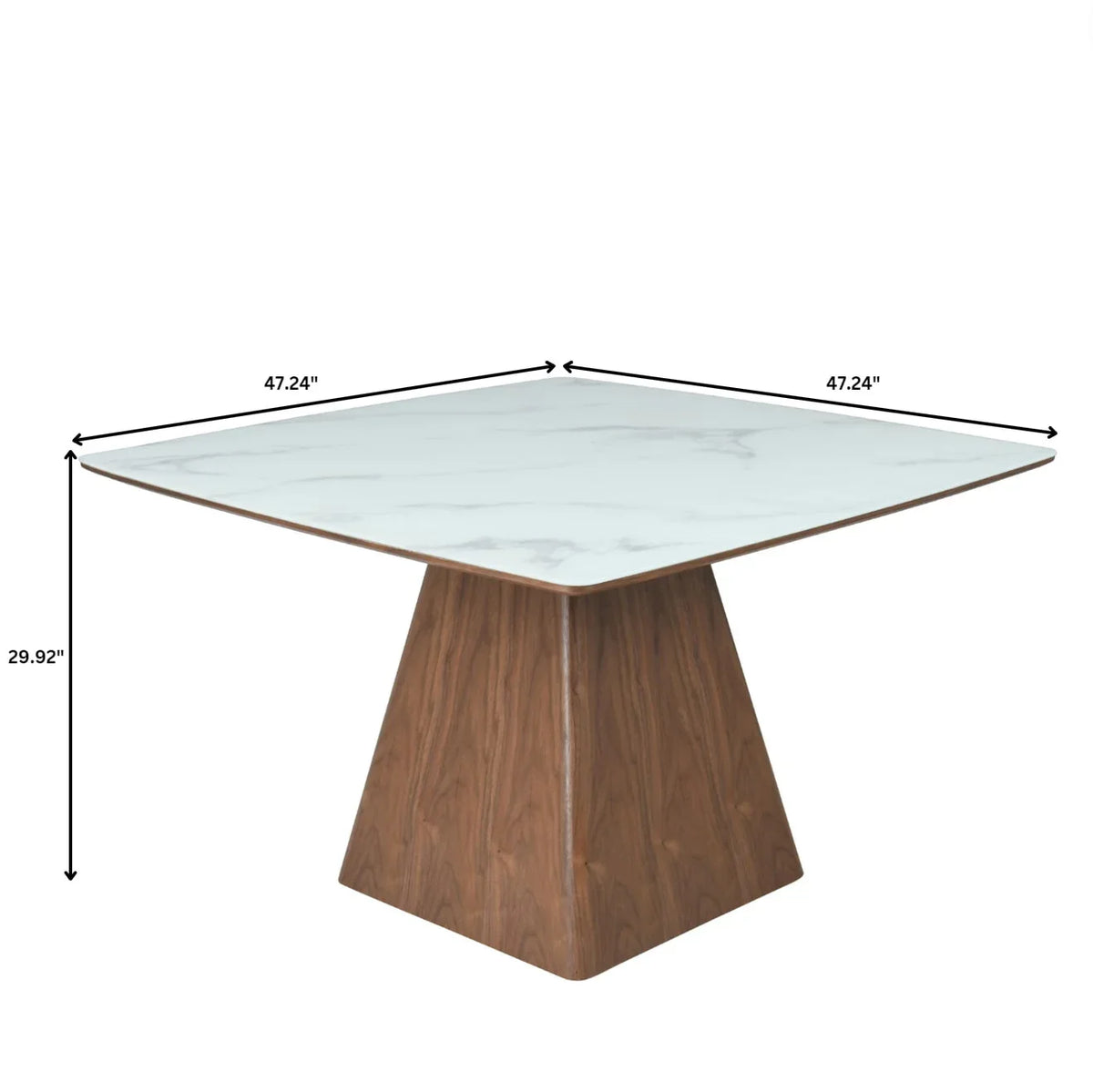 Zephry 5-Piece Dining Set with Square Dining Table White Sintered Stone Top and 4 Leather Dining Chairs - Elax Furniture