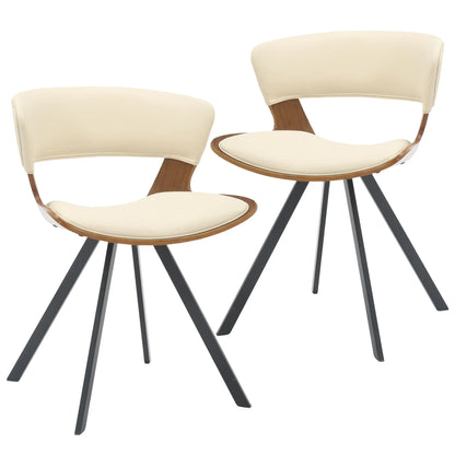 Nymia Upholstered Dining Chair with Saddle Seat and Iron Legs Set of 2 - Elax Furniture