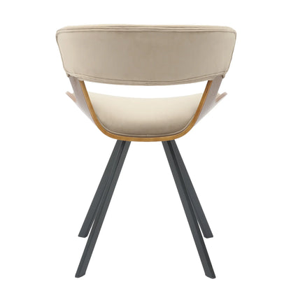 Nymia Upholstered Dining Chair with Saddle Seat and Iron Legs Set of 4 - Elax Furniture