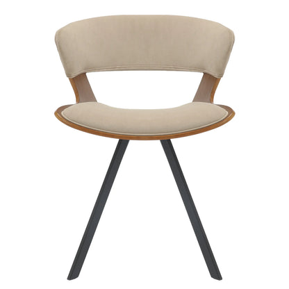 Nymia Upholstered Dining Chair with Saddle Seat and Iron Legs Set of 2 - Elax Furniture