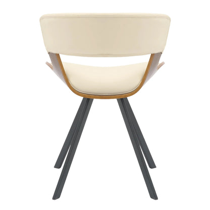 Zephry 5-Piece Dining Set with Square Wooden Table in Natural Wood and 4 Leather Dining Chairs - Elax Furniture