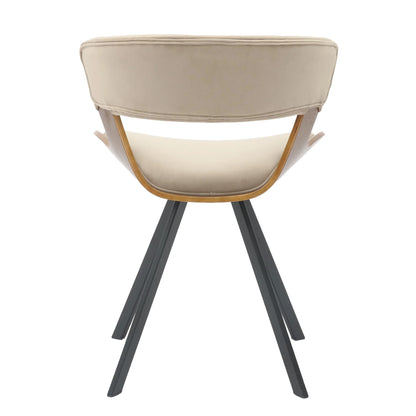 Zephry 5-Piece Dining Set with Square Wooden Table in Natural Wood and 4 Leather Dining Chairs - Elax Furniture