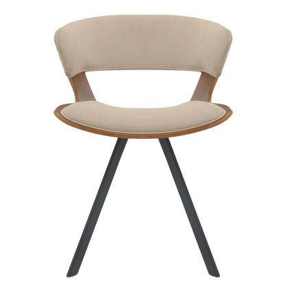 Zephry 5-Piece Dining Set with Square Wooden Table in Natural Wood and 4 Leather Dining Chairs - Elax Furniture