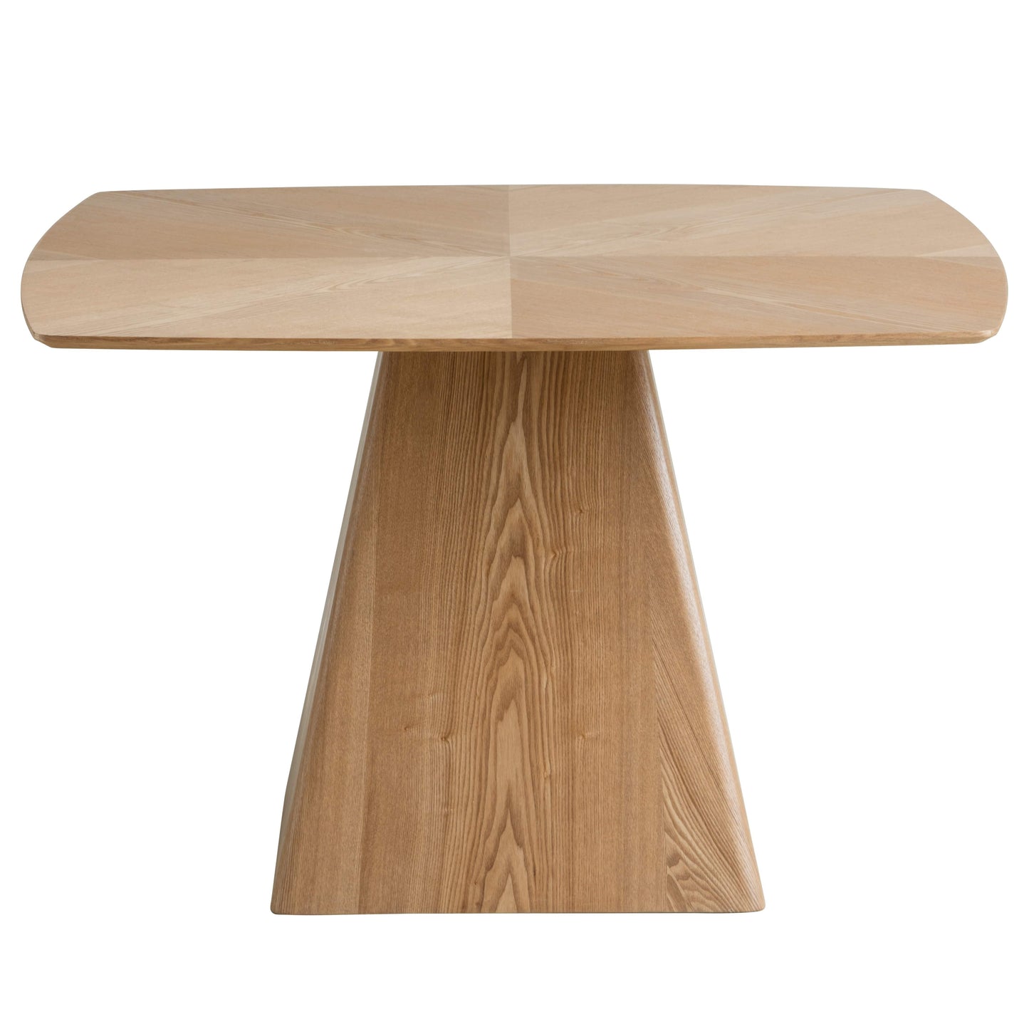 Zephry 5-Piece Dining Set with Square Wooden Table in Natural Wood and 4 Leather Dining Chairs - Elax Furniture