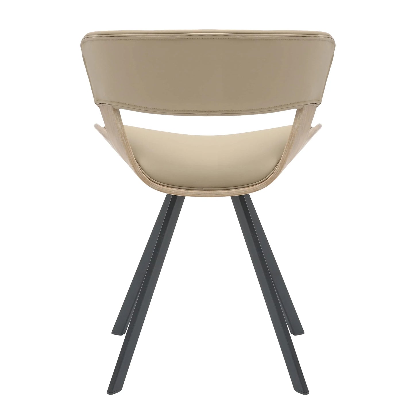 Zephry 5-Piece Dining Set with Square Wooden Table in Natural Wood and 4 Leather Dining Chairs - Elax Furniture