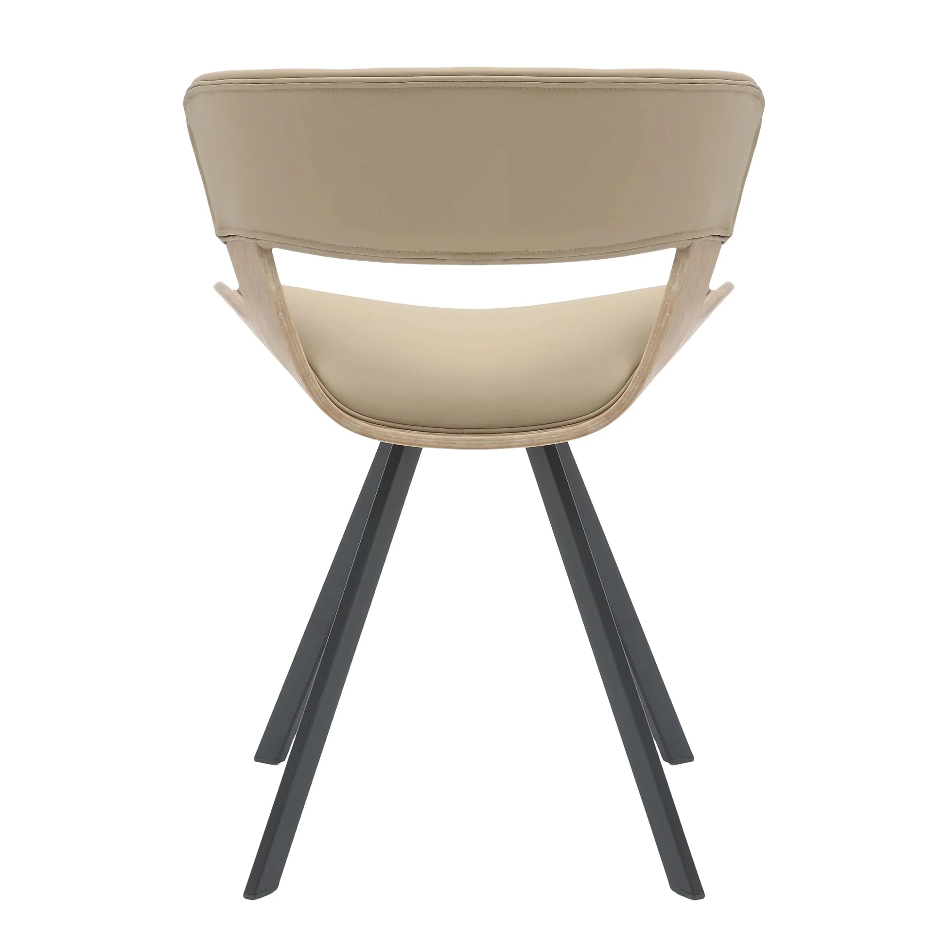 Zephry 5-Piece Dining Set with Square Wooden Table in Natural Wood and 4 Leather Dining Chairs - Elax Furniture