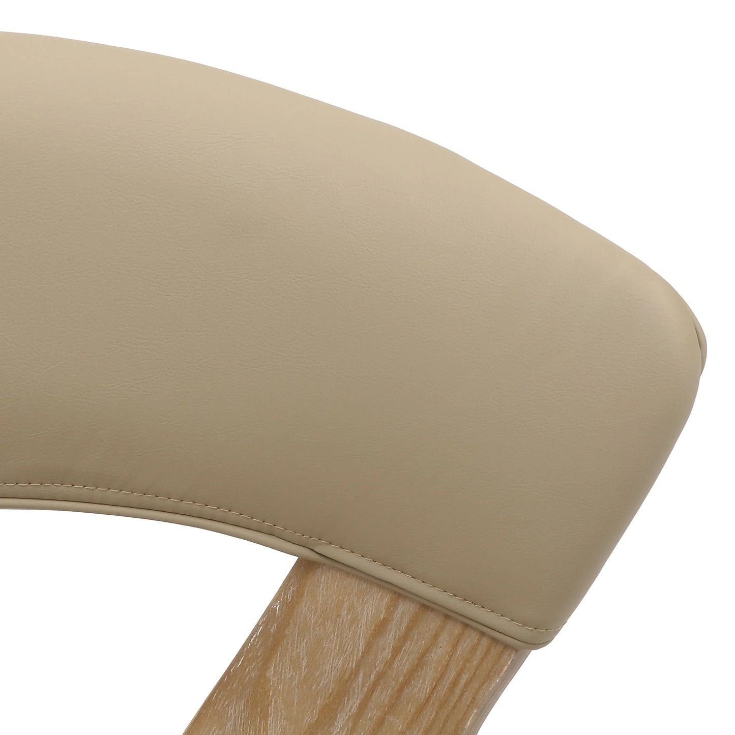 Zephry 5-Piece Dining Set with Square Wooden Table in Natural Wood and 4 Leather Dining Chairs - Elax Furniture