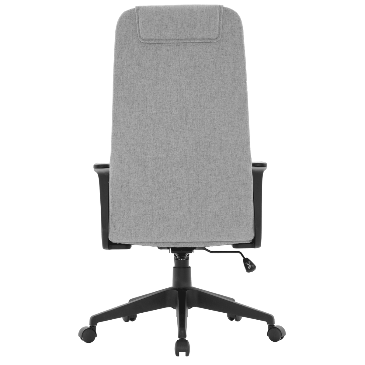 Nexa High-Back Conference Office Chair in Leather/Polyester Adjustable Height Swivel and Tilt Grey Polyester Office Chair Leisuremod