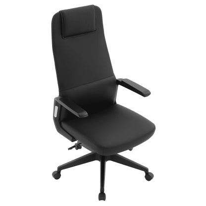 Nexa High-Back Conference Office Chair in Leather/Polyester Adjustable Height Swivel and Tilt - Elax Furniture