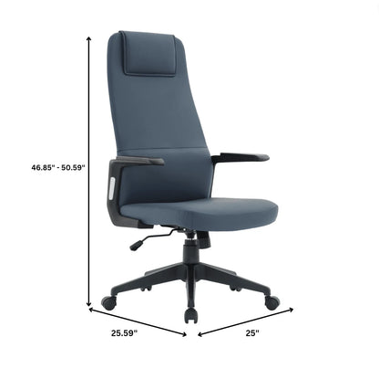 Nexa High-Back Conference Office Chair in Leather/Polyester Adjustable Height Swivel and Tilt - Elax Furniture