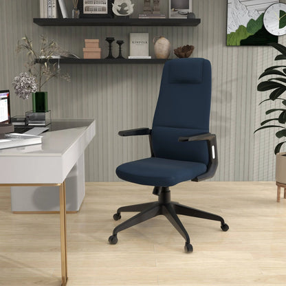 Nexa High-Back Conference Office Chair in Leather/Polyester Adjustable Height Swivel and Tilt - Elax Furniture