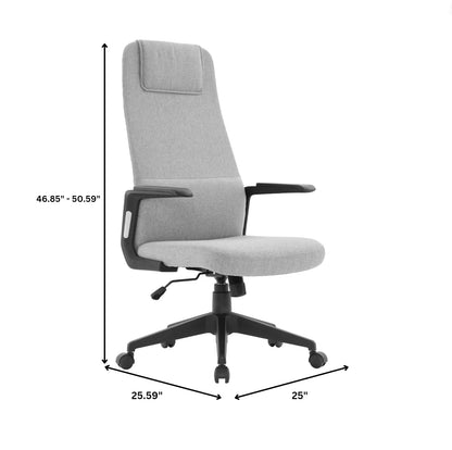Nexa High-Back Conference Office Chair in Leather/Polyester Adjustable Height Swivel and Tilt - Elax Furniture