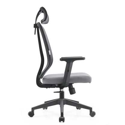 Nift Adjustable Upholstered Office Chair with Foam Filled Seat and Mesh Back and Headrest - Elax Furniture