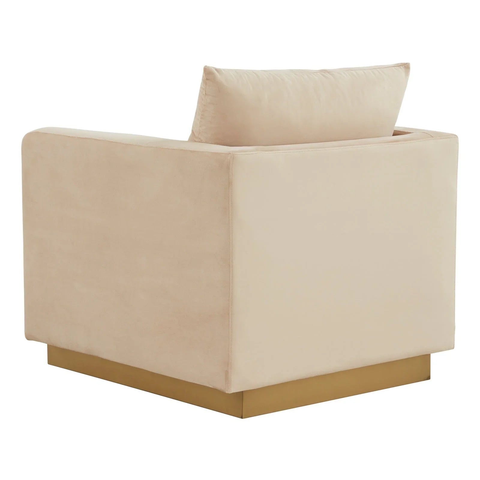Nervo Modern Mid-Century Upholstered Velvet/Leather Accent Chair with Gold Base - Elax Furniture