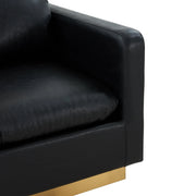 Nervo Modern Mid-Century Upholstered Velvet/Leather Accent Chair with Gold Base - Elax Furniture